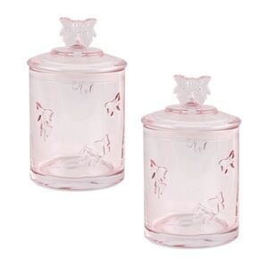 Set of 2 Cook With Color Bow Icon Treat Gifting Jar CWC Valentine Candy Jar